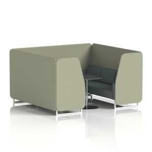 Brixworth Booth With White Legs And Black Table In Two Tone - Image 75