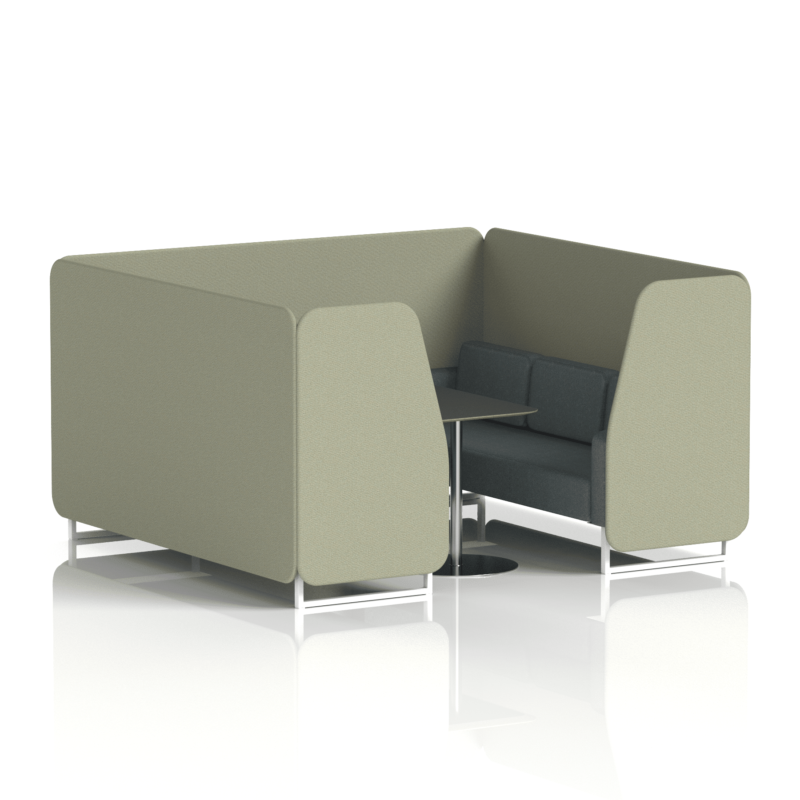 Brixworth Booth With White Legs And Black Table In Two Tone - Image 75