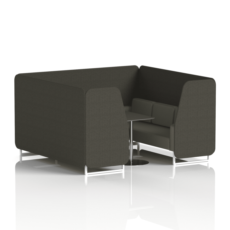 Brixworth Booth With White Legs And Black Table In Two Tone - Image 76