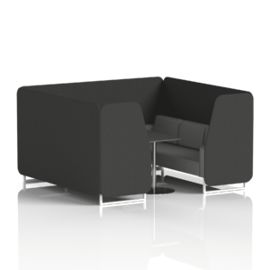 Brixworth Booth With White Legs And Black Table In Two Tone - Image 81