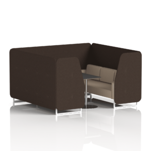Brixworth Booth With White Legs And Black Table In Two Tone - Image 84