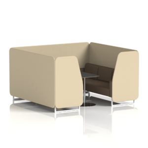 Brixworth Booth With White Legs And Black Table In Two Tone - Image 90