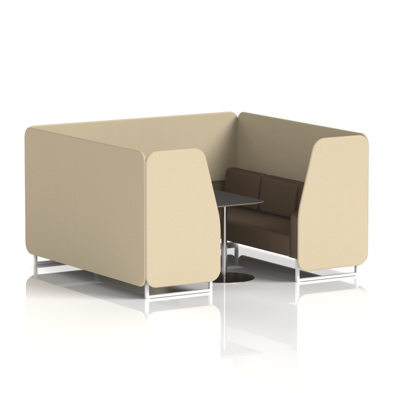 Brixworth Booth With White Legs And Black Table In Two Tone - Image 90