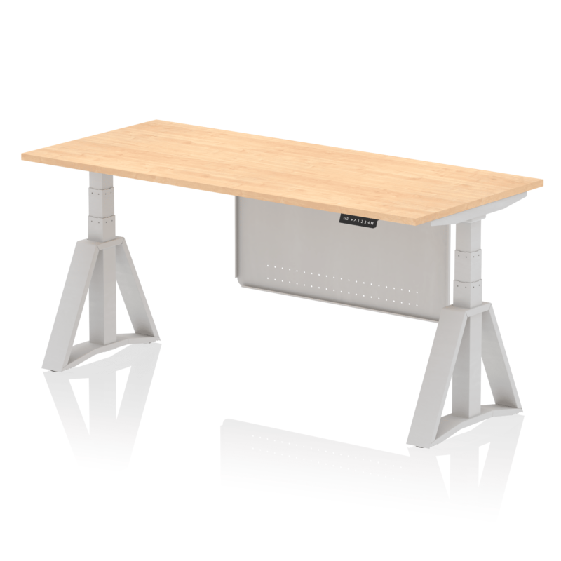 Air Height Adjustable Desk without Cable Ports With Steel Modesty Panel With Piste Foot - Image 16