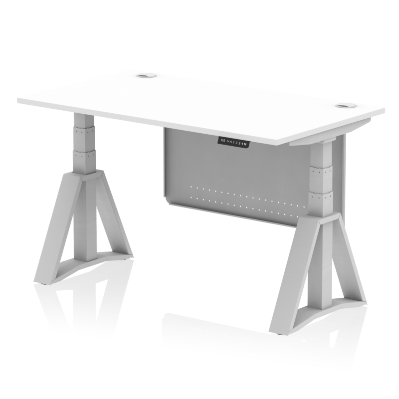 Air Height Adjustable Desk With Cable Ports With Steel Modesty Panel With Piste Foot - Image 10