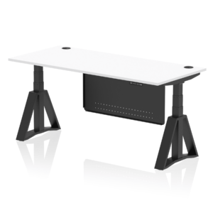 Air Height Adjustable Desk With Cable Ports With Steel Modesty Panel With Piste Foot - Image 60
