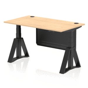Air Height Adjustable Desk With Cable Ports With Steel Modesty Panel With Piste Foot - Image 62