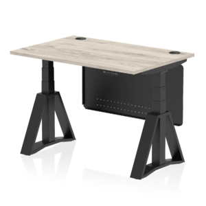 Air Height Adjustable Desk With Cable Ports With Steel Modesty Panel With Piste Foot - Image 69