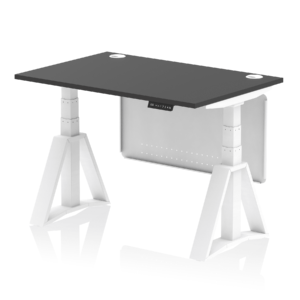 Air Height Adjustable Desk With Cable Ports With Steel Modesty Panel With Piste Foot - Image 75
