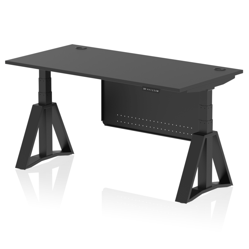 Air Height Adjustable Desk With Cable Ports With Steel Modesty Panel With Piste Foot - Image 79