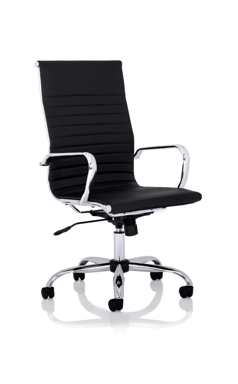 OE - Nola Black Leather Executive Office Chair with Arms - Image 2