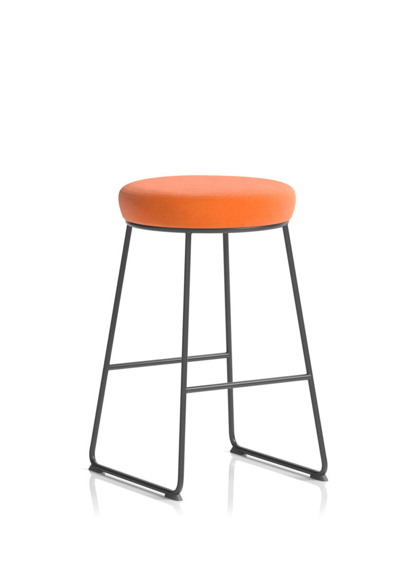 OE - Turin Black Frame Fabric Seat Stool Chair - Image 3