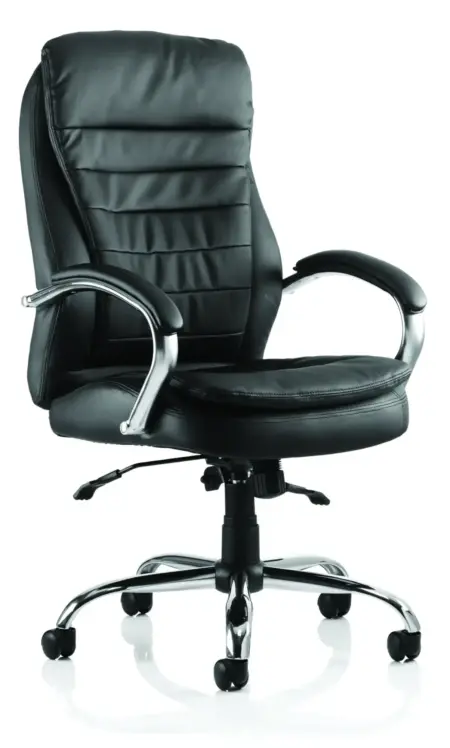 Rocky High Back Executive Black Leather Office Chair with Arms