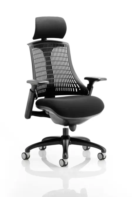 Flex Medium Back Black Frame Task Operator Office Chair with Arms