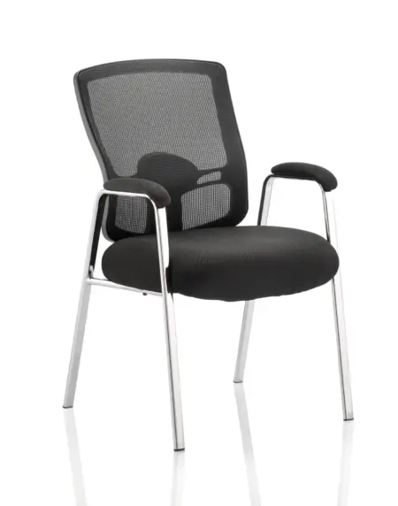 Portland Medium Mesh Back (Straight Leg) Visitor Chair with Arms