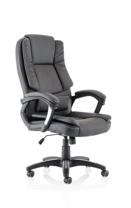 Dakota High Back Black Leather Executive Office Chair with Arms