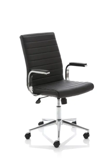 Ezra Medium Back Leather Executive Office Chair with Arms