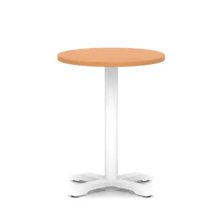 Italia Round Poseur Table With Cross Base White Leg