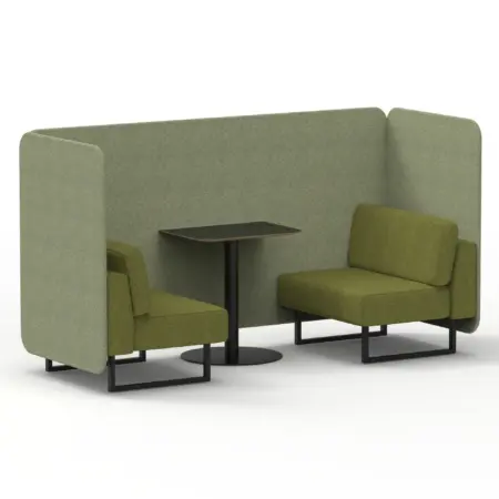 Brixworth Bench Booth With Black Table In Two Tone